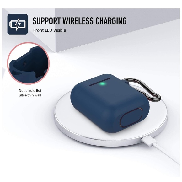 Silicone Case with Keychain for Apple AirPods - Picture 4 of 4